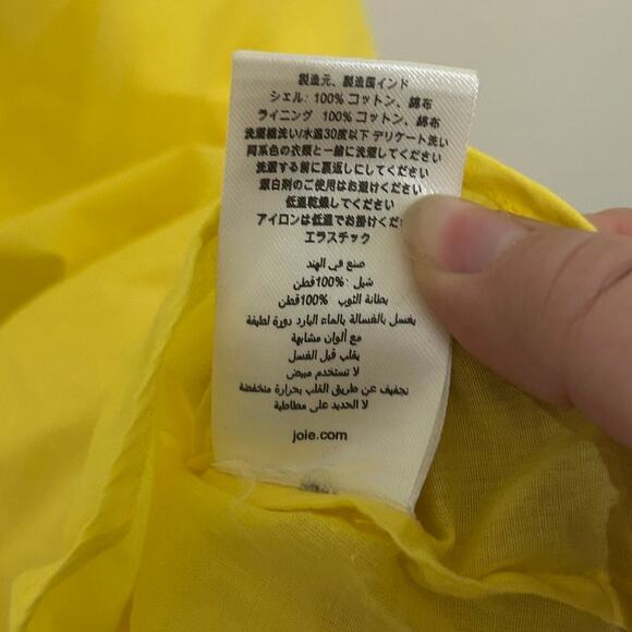 Joie Dress Size Small Cotton Bow Cut Out Back Sleeveless Summer Yellow Cute Midi - Picture 7 of 11